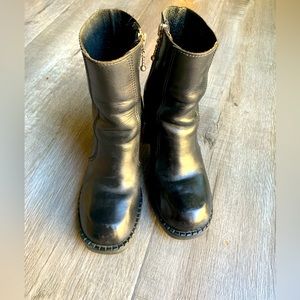 Steve Madden real leather black boots